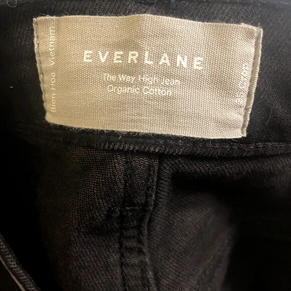 EVERLANE The Way-High Jean 35 CROP Black Denim Straight Leg Organic NWT B10 - Picture 5 of 6